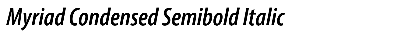 Myriad Condensed Semibold Italic image